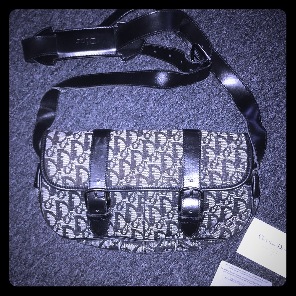 Dior Vintage Trotter Flap Canvas Messenger Bag